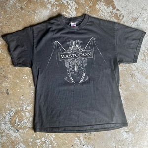 Y2K Mastadon Heavy Metal Thrashed Worn and Cozy Black Rock Band T Shirt